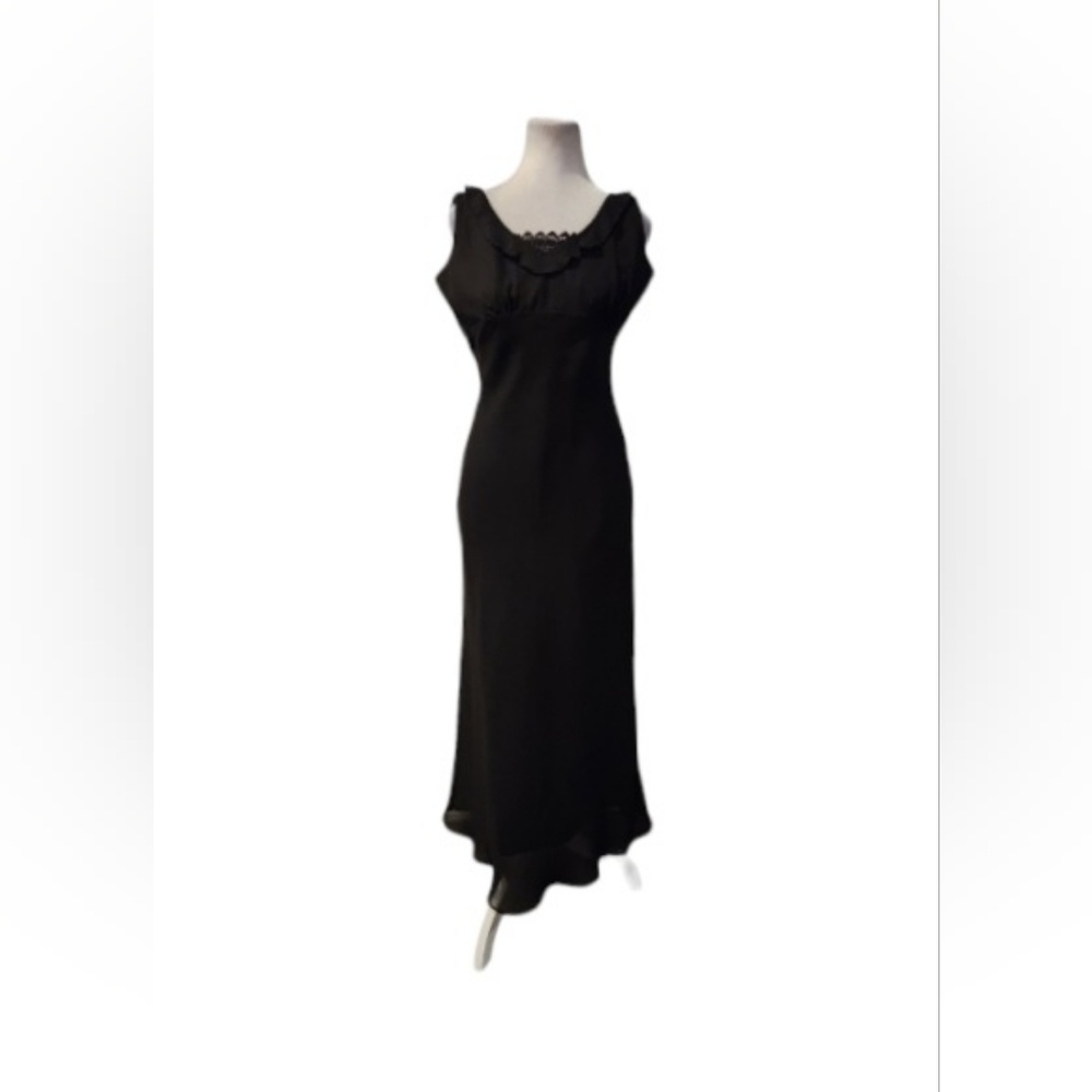 Black Chiffon Midi Dress